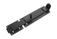 9681 Засов горизонтальный с проушиной для навесного замка, плоский, 350мм х 80мм, цвет черный Домарт