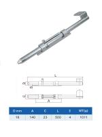 CX17C засов вертикальный с фиксирующим ухом. Длина 500 мм.