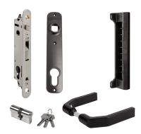 FORTYSET-40P-GP полный комплект с замком и ответной планкой для ворот и калиток из железа, алюминия или ПВХ