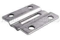 Боковой крепеж, пластина под стойку Д38, р-р 100х90х3, 4 отверстия Д12.8мм, aisi304
