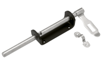 75*190 Засов горизонтальный воротный с проушиной (75) 190мм черный