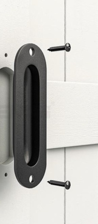 691 Ручка Loft для раздвижной двери врезная овальная. Черная.