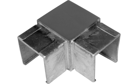 К546 Отвод для поручня с пазом 40х40 мм, полированный, (AISI 304)