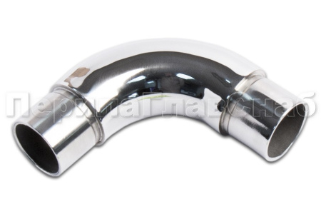 Отвод поручня под Д25,4х1,5мм, 90 град, литой полированный, с 2мя установочными кольцами