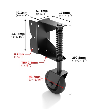 JS241021-R колесо для распашных ворот с пружиной (правое)