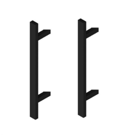 N64.PDP451200.4UM Двусторонняя ручка, прямоугольная, 45°, 20x40x1200 мм (AISI 304, универсальная, черная) POSTAL