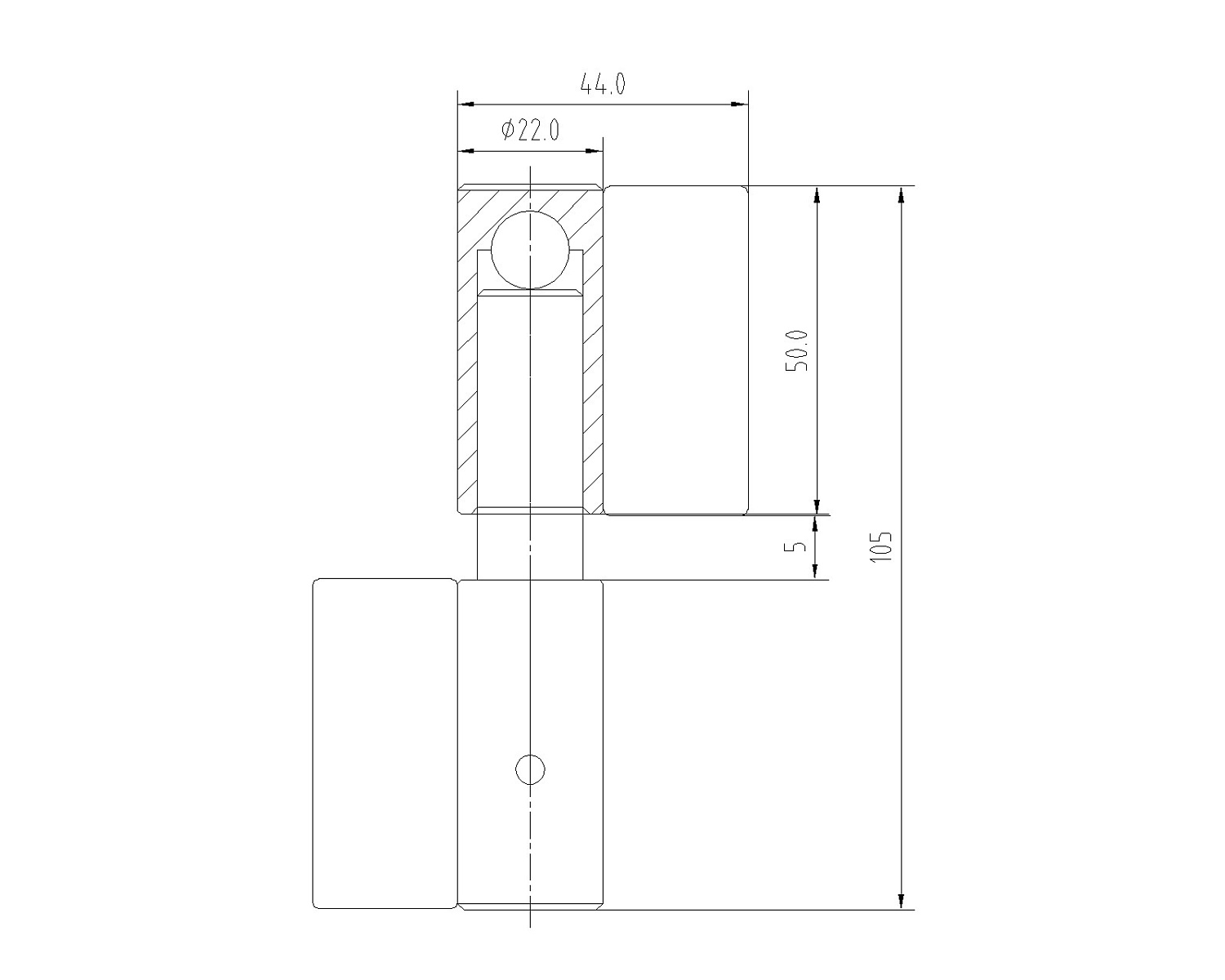 JL54AR петля усиленная 22х105 мм. с крыльями. Правая