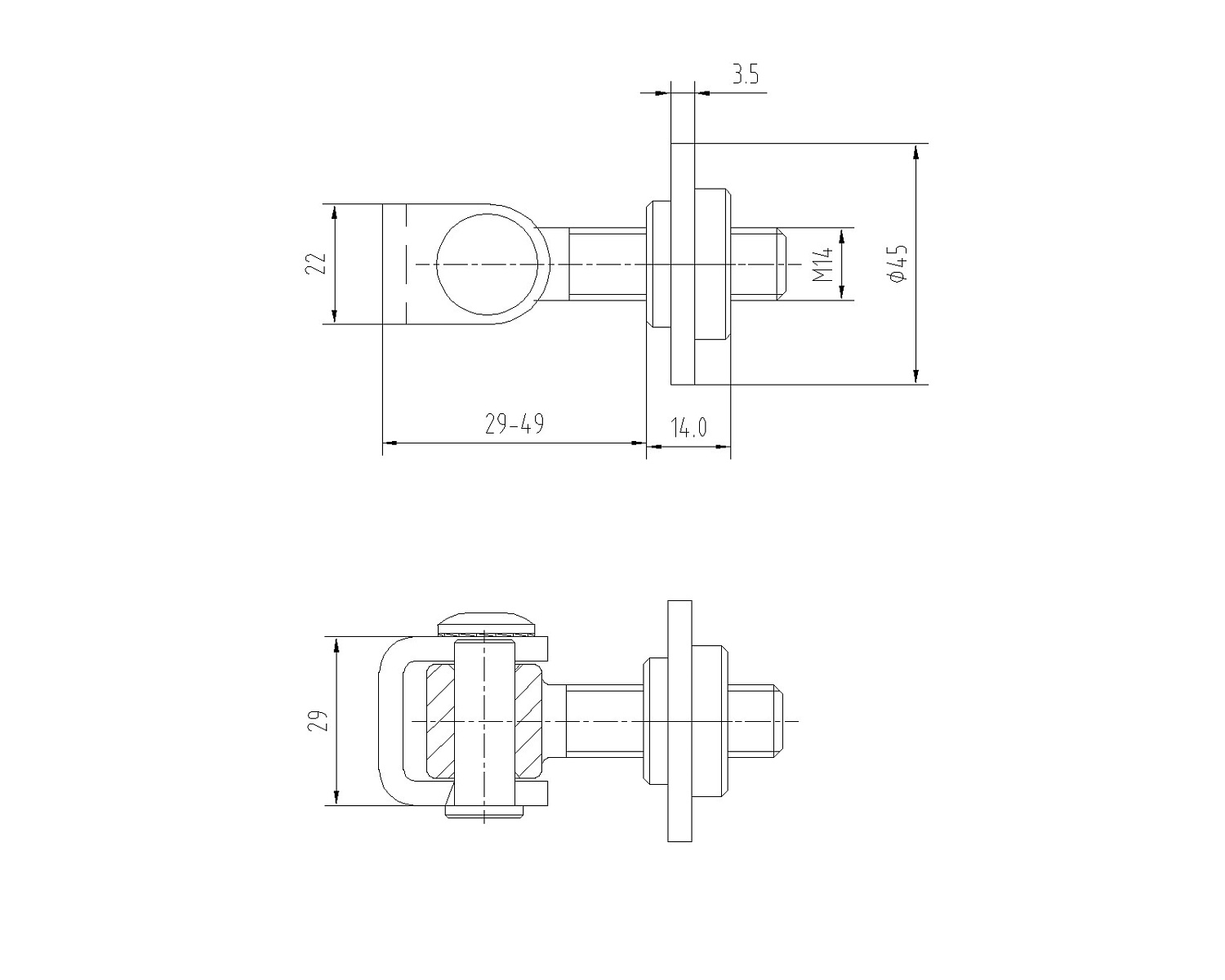 JL02Q петля регулируемая с кольцом под сварку М14