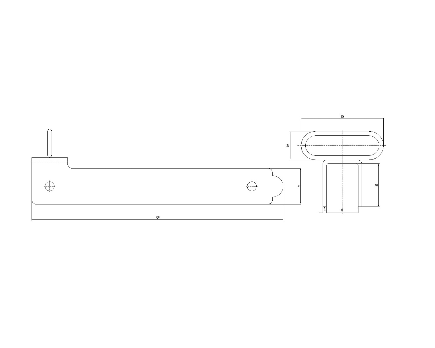 CX50B Засов для ворот перекидной на верх створки